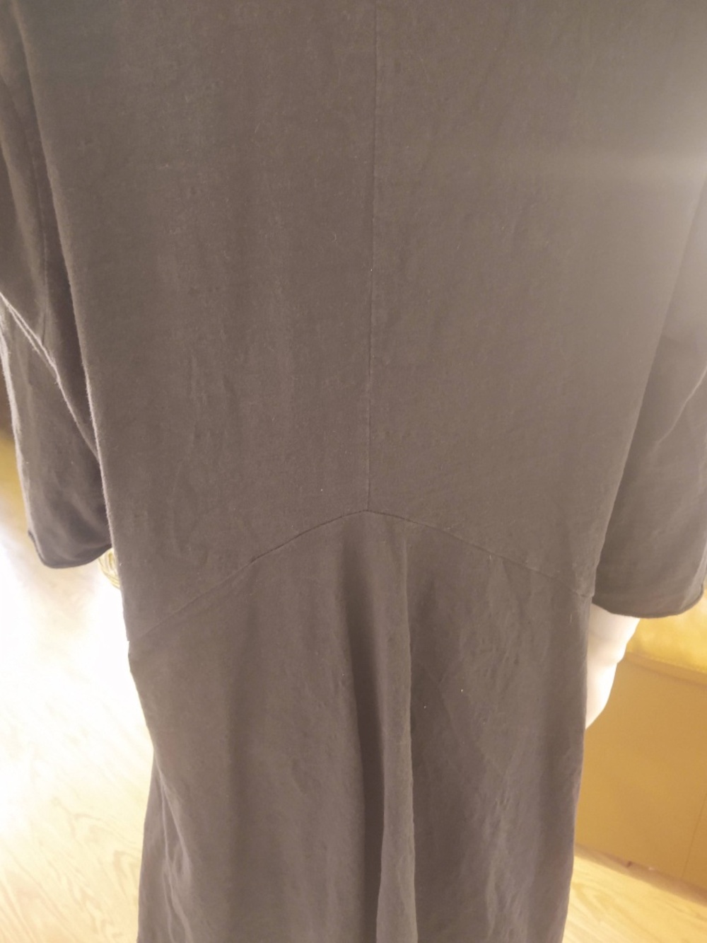 GOOD Habitat XL Empire Tunic Top A-Line High Low Black 100% Cotton Raw Hems - Picture 10 of 13